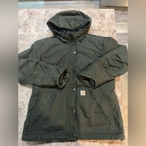 Green Carhartt full swing cryder quick duck jacket, size Medium